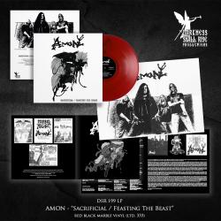 SACRIFICIAL/ FEASTING THE BEAST RED/ BLACK MARBLED VINYL (LP)